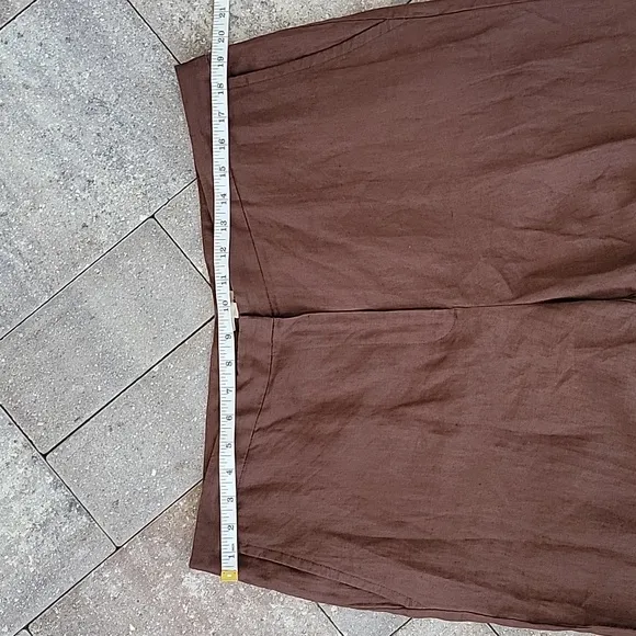 Eileen Fisher Linen Shorts W Sz16 Brown