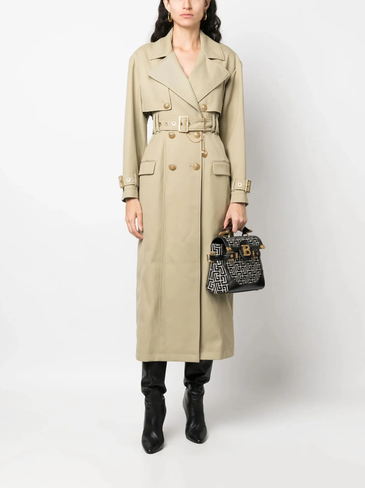 Embellished Gabardine Trench Coat