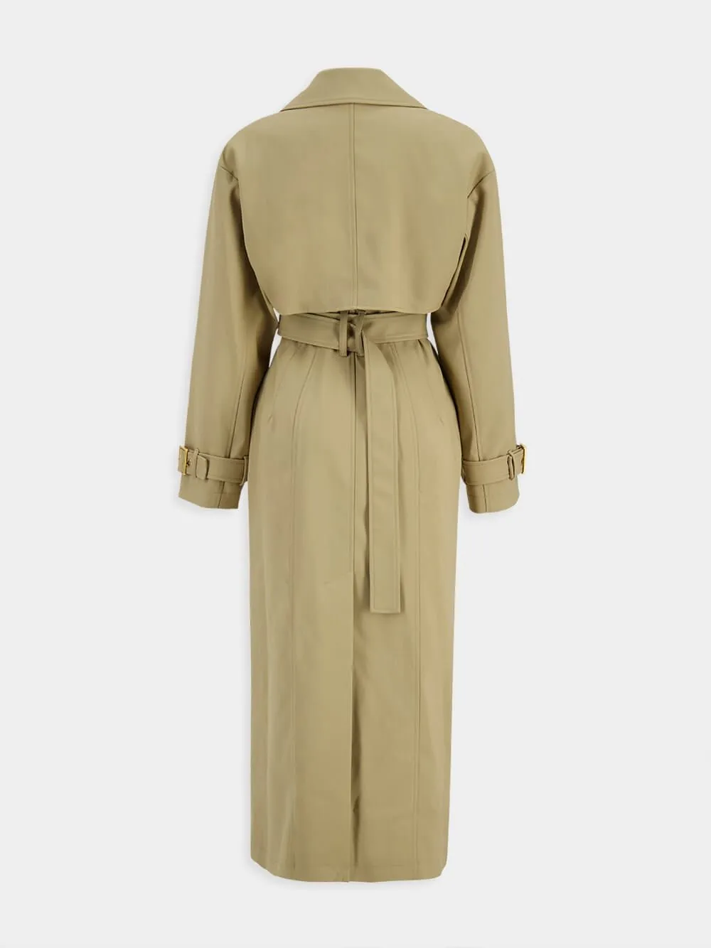 Embellished Gabardine Trench Coat