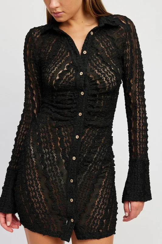 Emory Park BUTTON DOWN LACE DRESS