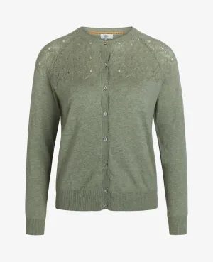ESSENTIAL COTTON MELANGE CARDIGAN