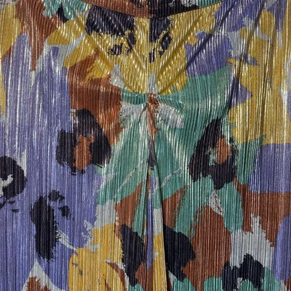 Eve Gravel Women’s colorful floral shimmery long Maxi skirt in size M