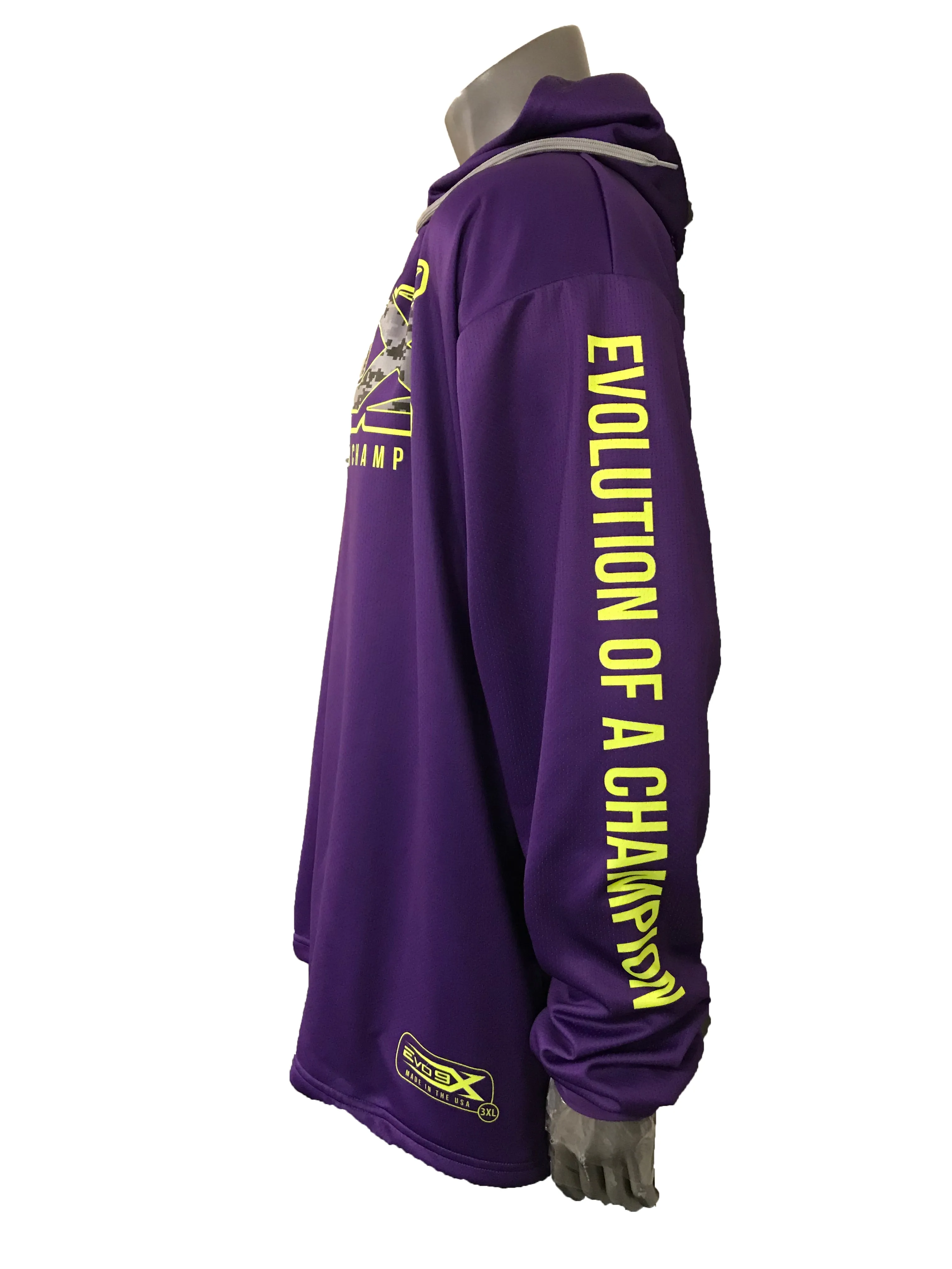 Evo9x EVOLUTION OF A CHAMPION Full Dye Sublimated Hoodie Purple
