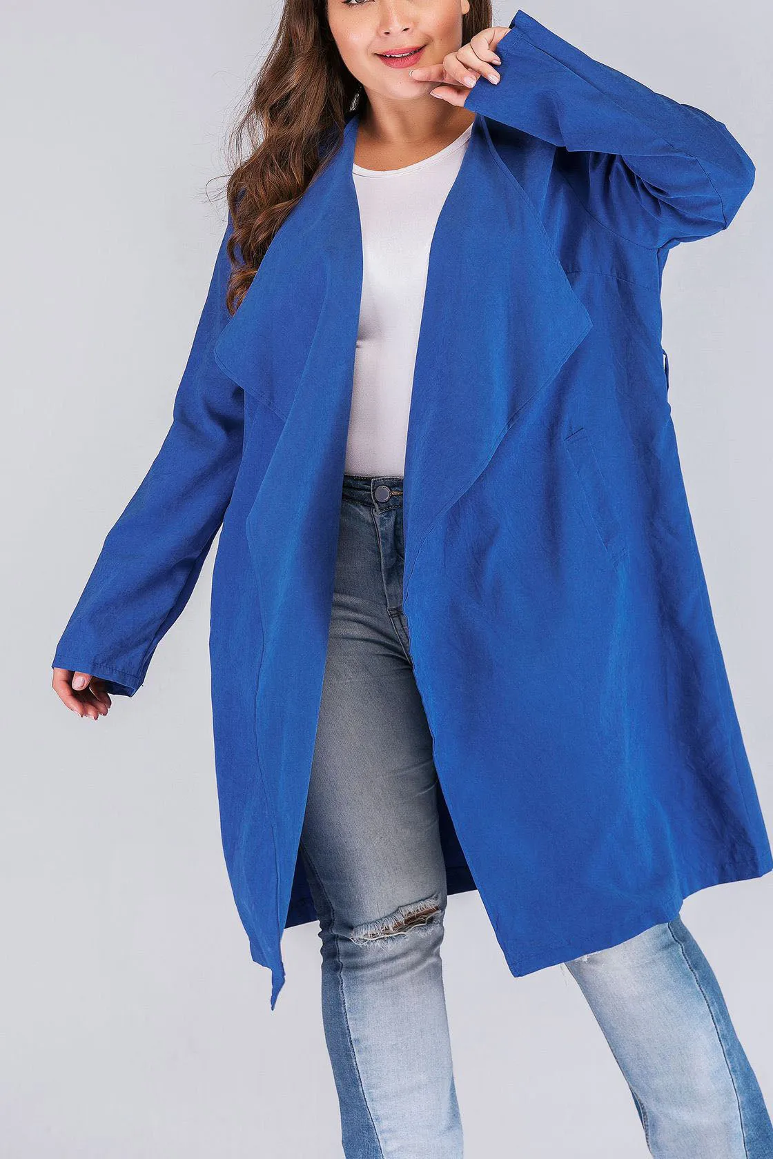 Fashion Fat Sister Windbreaker Woolen Coat