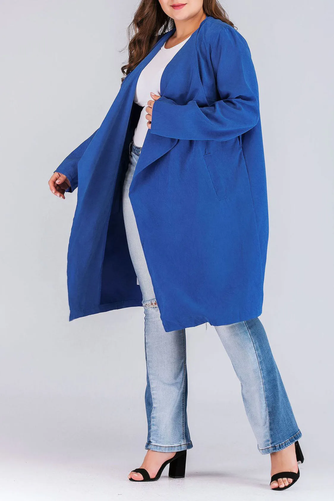 Fashion Fat Sister Windbreaker Woolen Coat