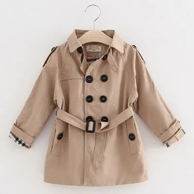 Fashion Girls Boys Trench Clothing Children Wind Jacket Autumn Winter Child Casual Coat Turn-down Collar Outwear