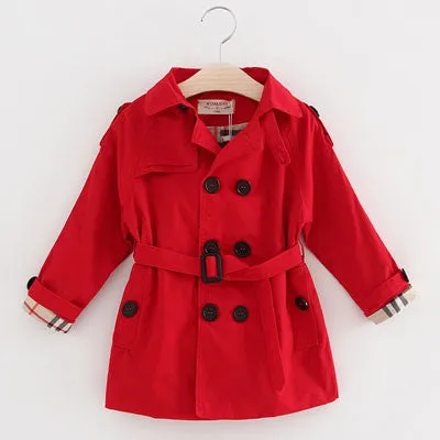 Fashion Girls Boys Trench Clothing Children Wind Jacket Autumn Winter Child Casual Coat Turn-down Collar Outwear