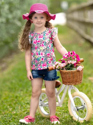 Fierce Bloomer Denim Short Set