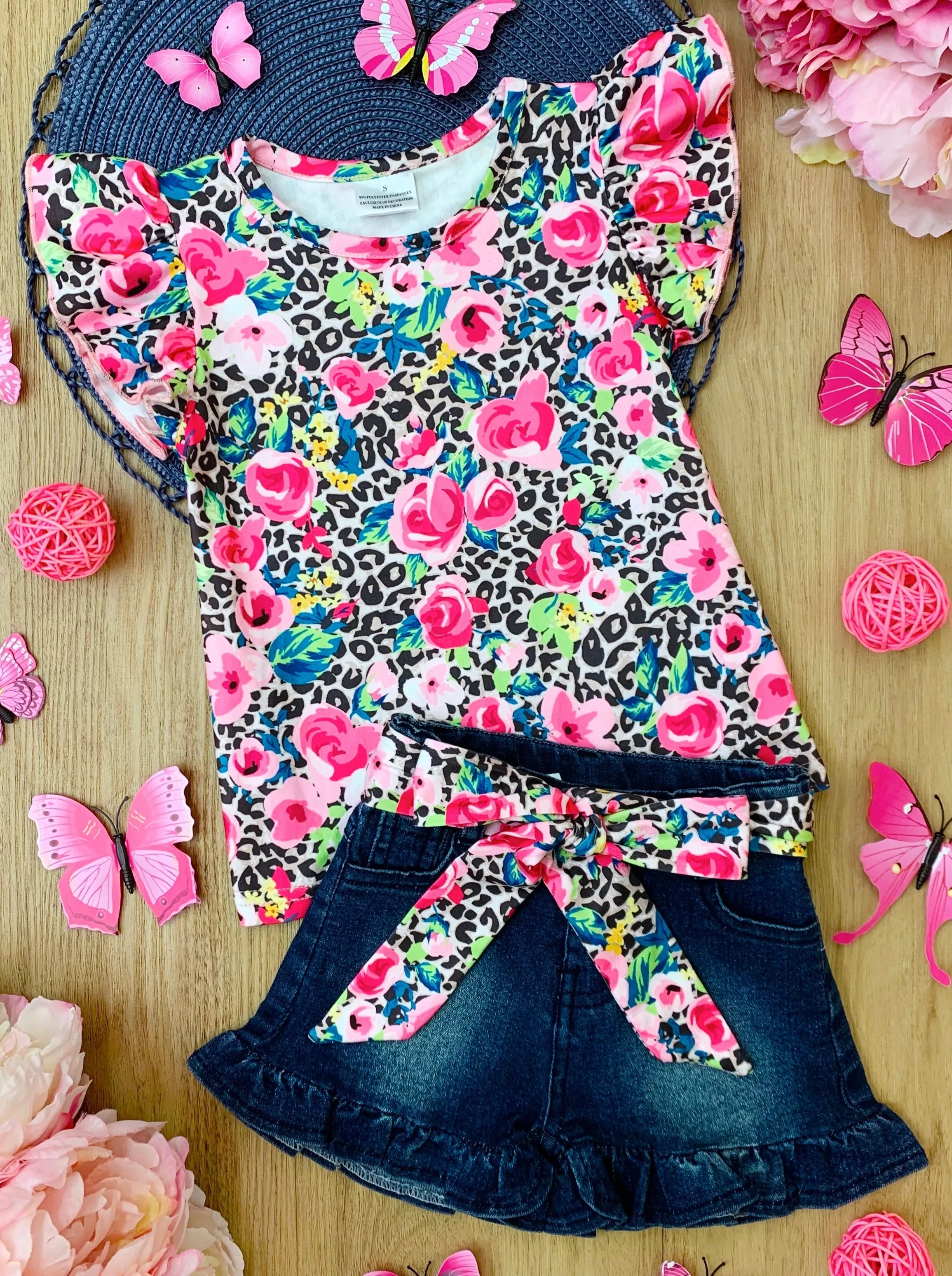 Fierce Bloomer Denim Short Set