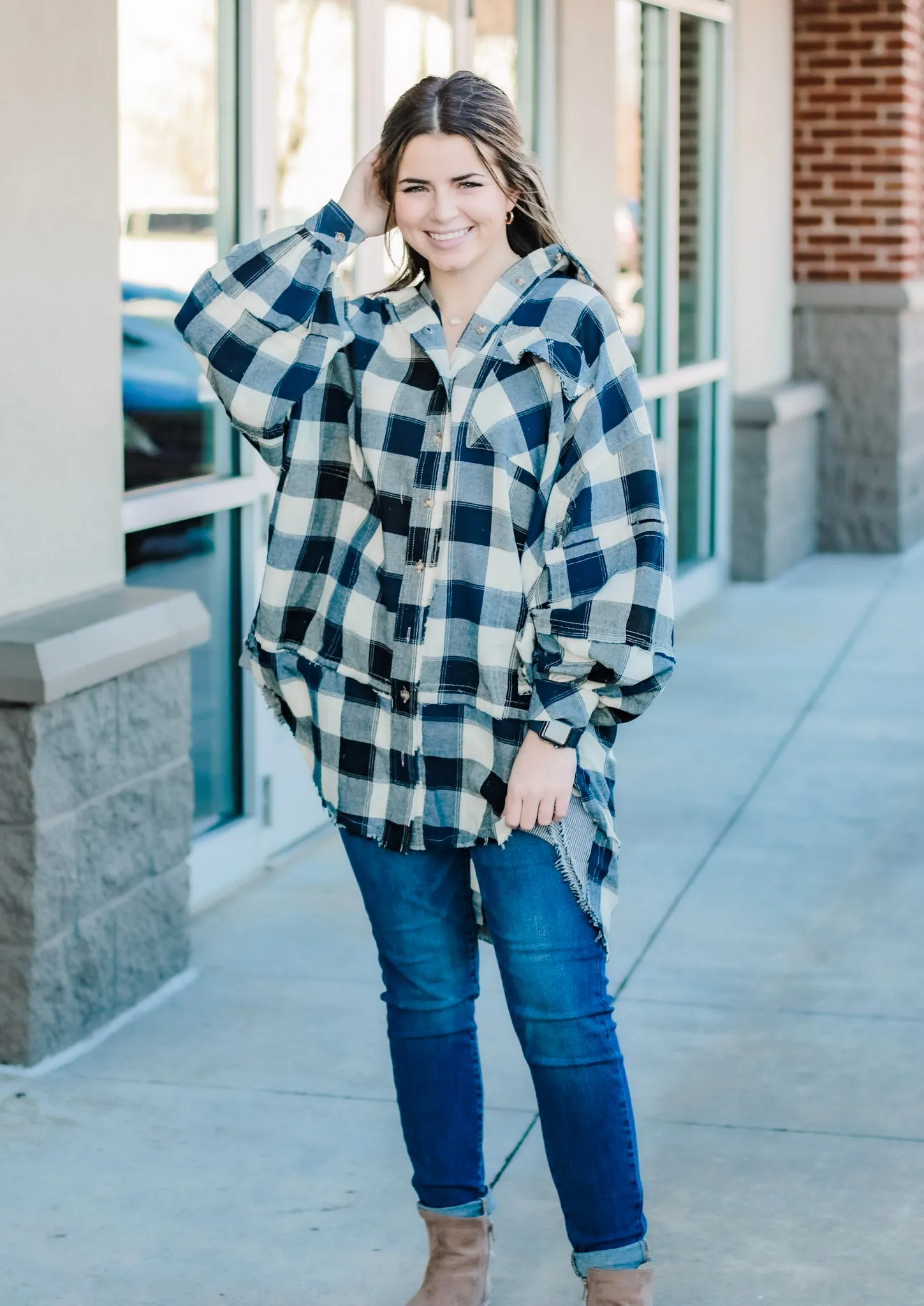 Flannel Lover Forever in Navy