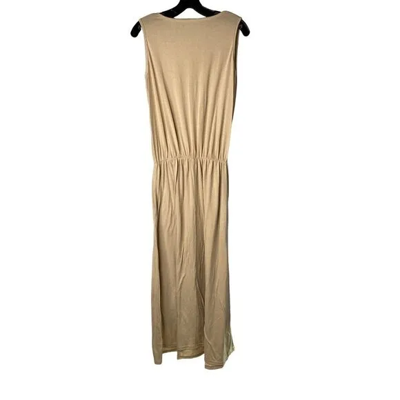 FLORCOO BOHEMIAN SLEEVELESS SIDE SLIT MAXI DRESS SZ M NWOT