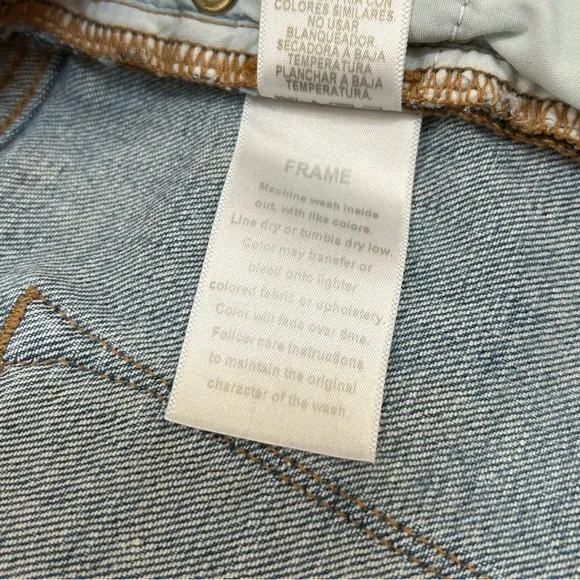 FRAME Denim Le Cutoff Distressed Raw Hem Denim Shorts - 28