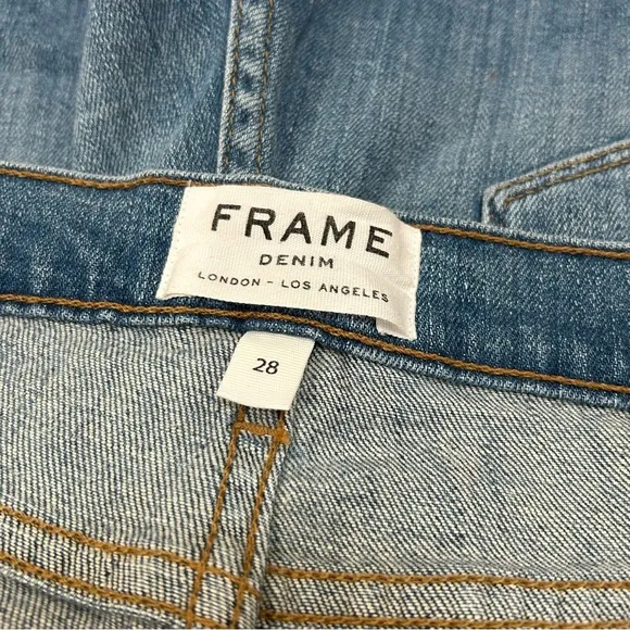 FRAME Denim Le Cutoff Distressed Raw Hem Denim Shorts - 28