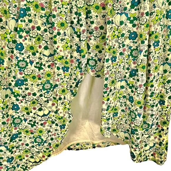 Free People x Scotch &amp; Soda Wrap Over Maxi Skirt Floral Print Green Size XS NWT