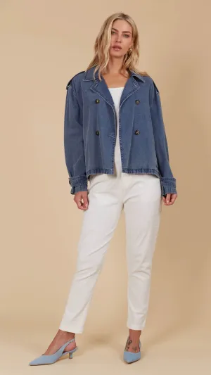 Freya Crop Trench Denim