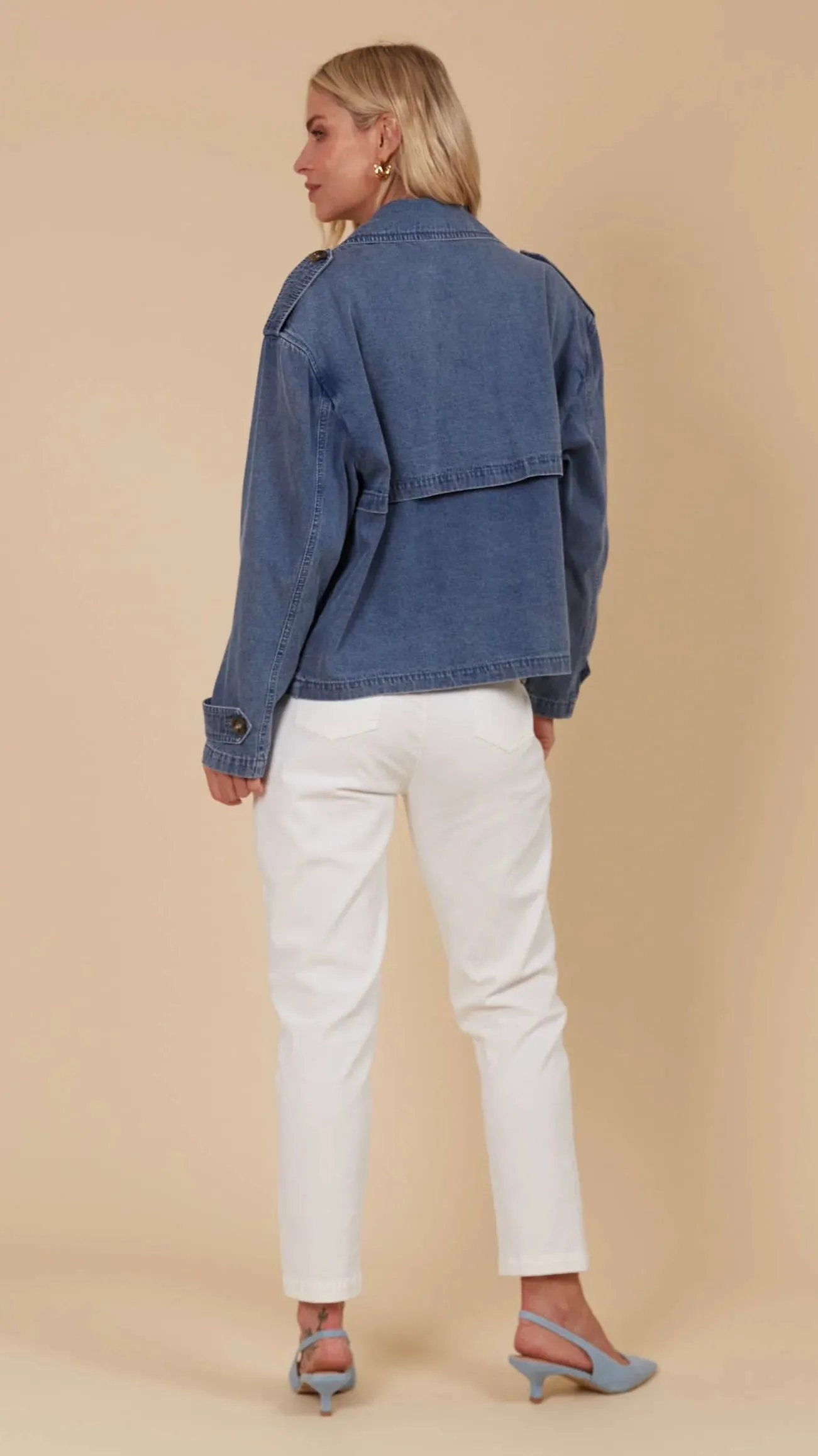 Freya Crop Trench Denim