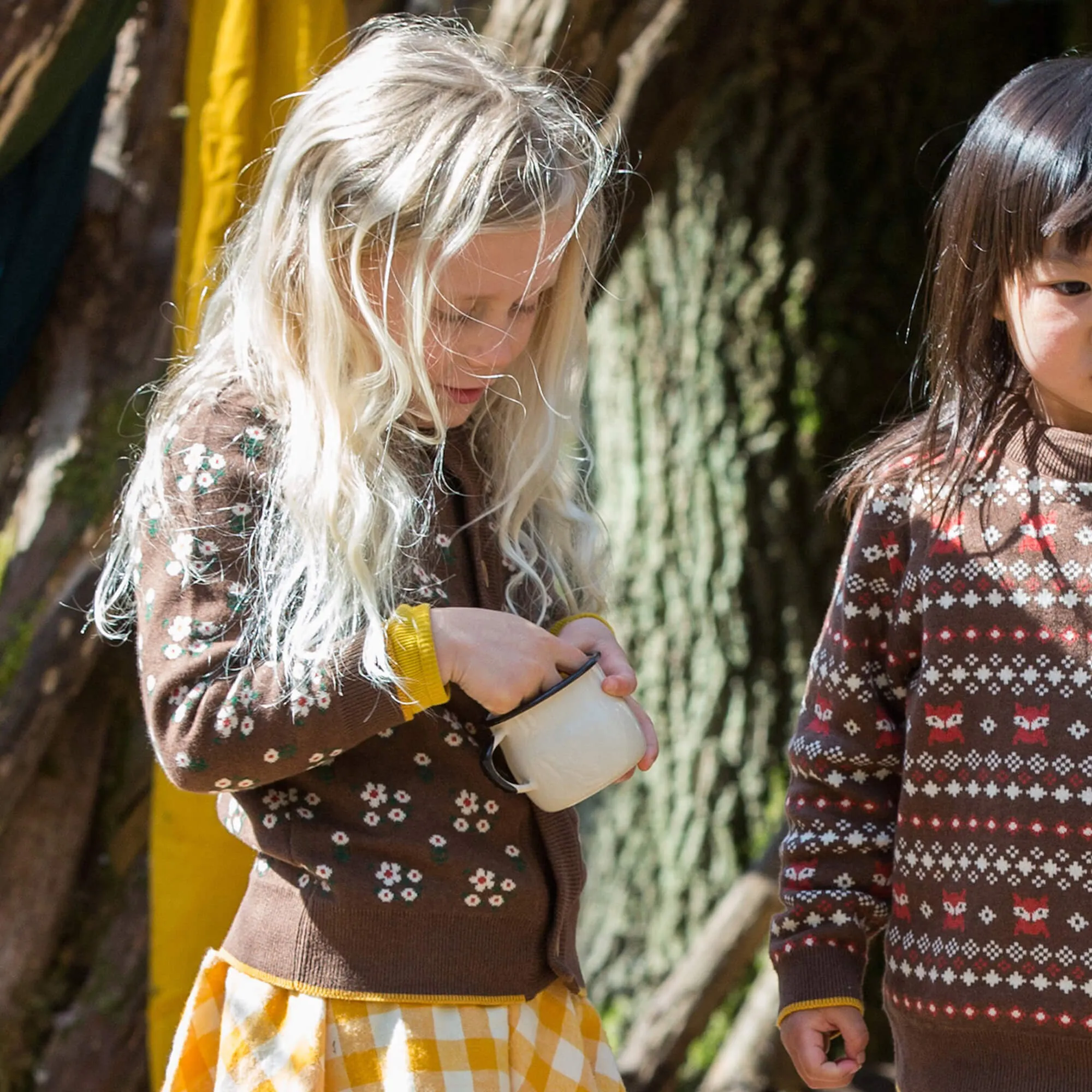 From One To Another Autumn Flowers Knitted Cardigan