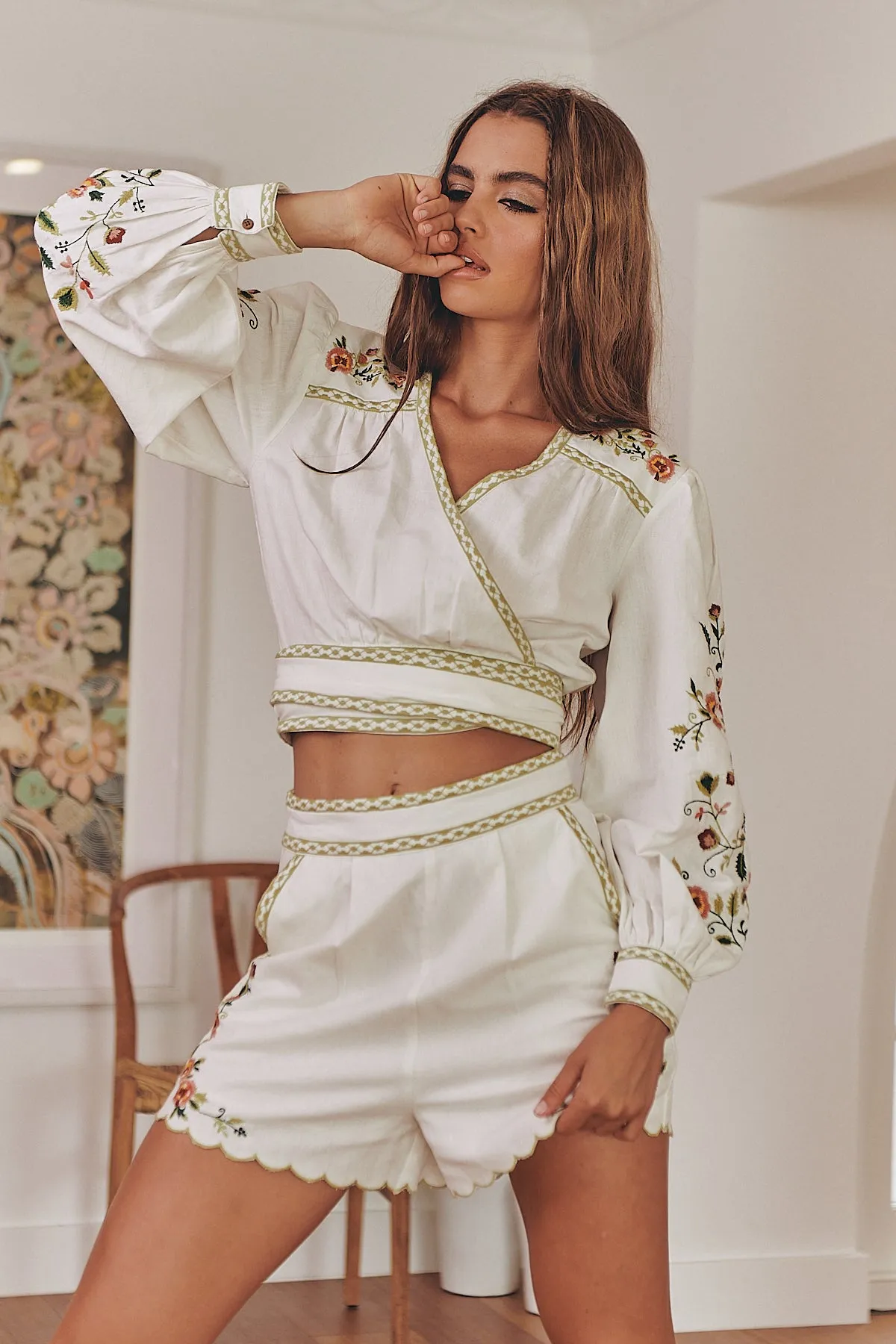 Gardenia Wrap Top ~ MOS the label