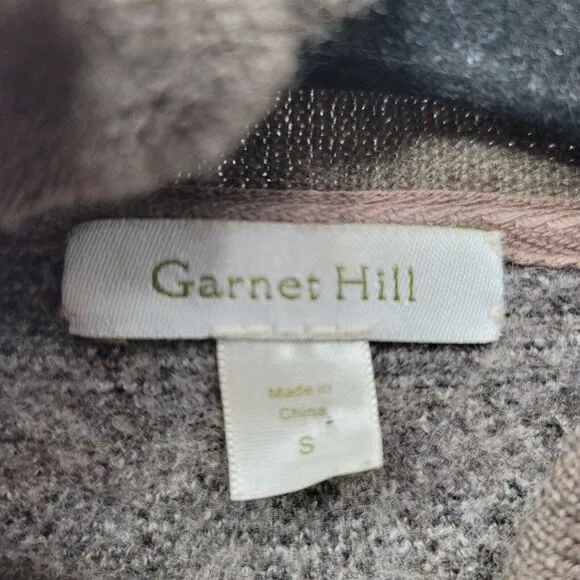 Garnet Hill Waterfall Open Front 100% Wool Knit Cardigan Sweater Warm Cozy Twee