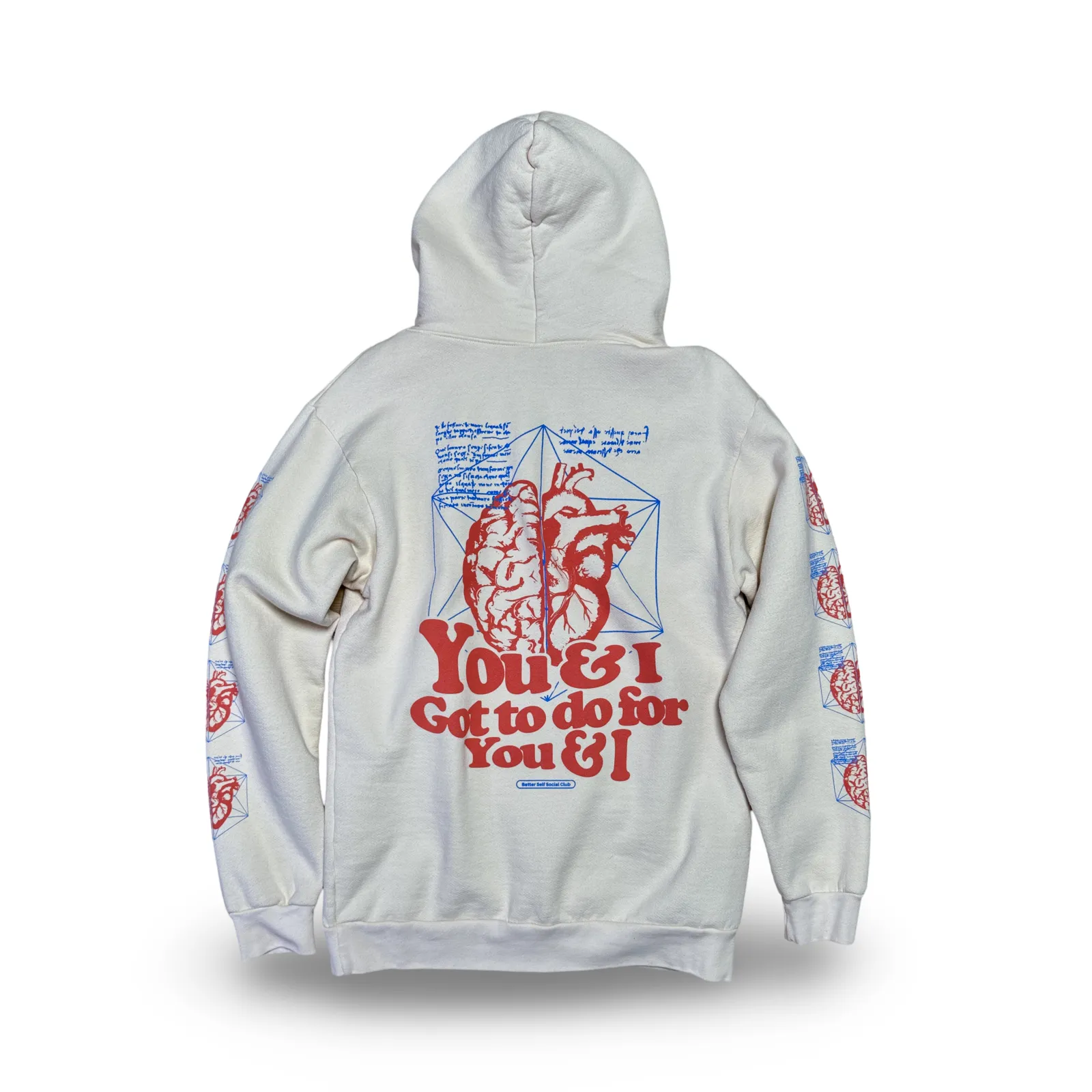 Get Something Hoodie - Cream / Blue / Raspberry