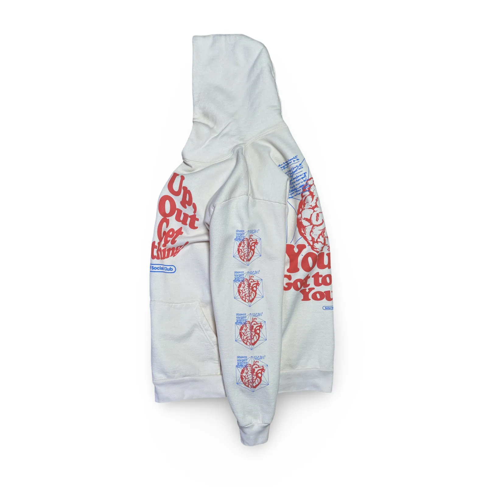 Get Something Hoodie - Cream / Blue / Raspberry