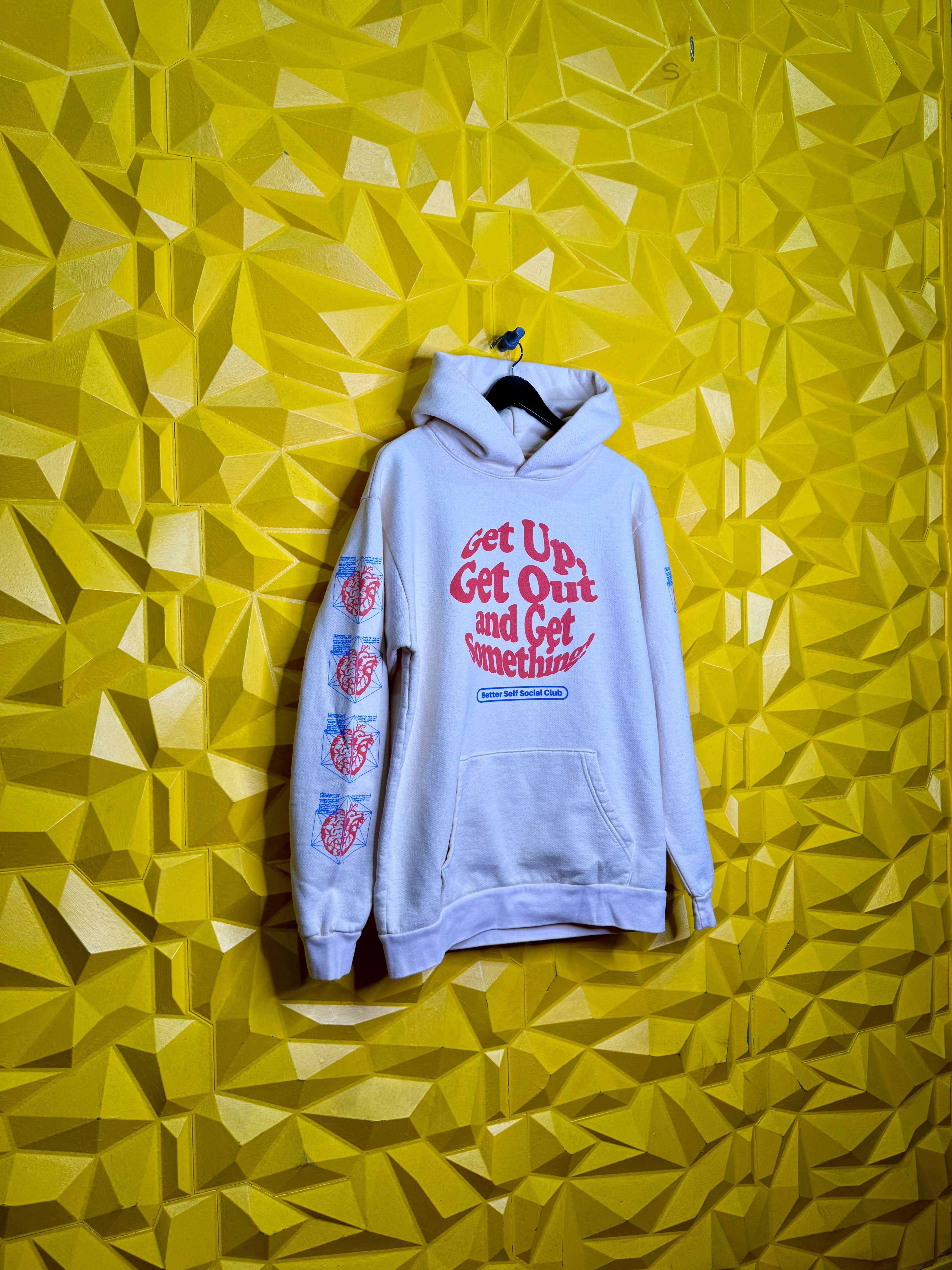 Get Something Hoodie - Cream / Blue / Raspberry