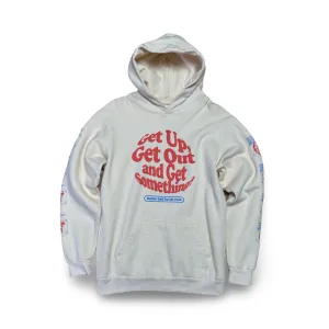 Get Something Hoodie - Cream / Blue / Raspberry