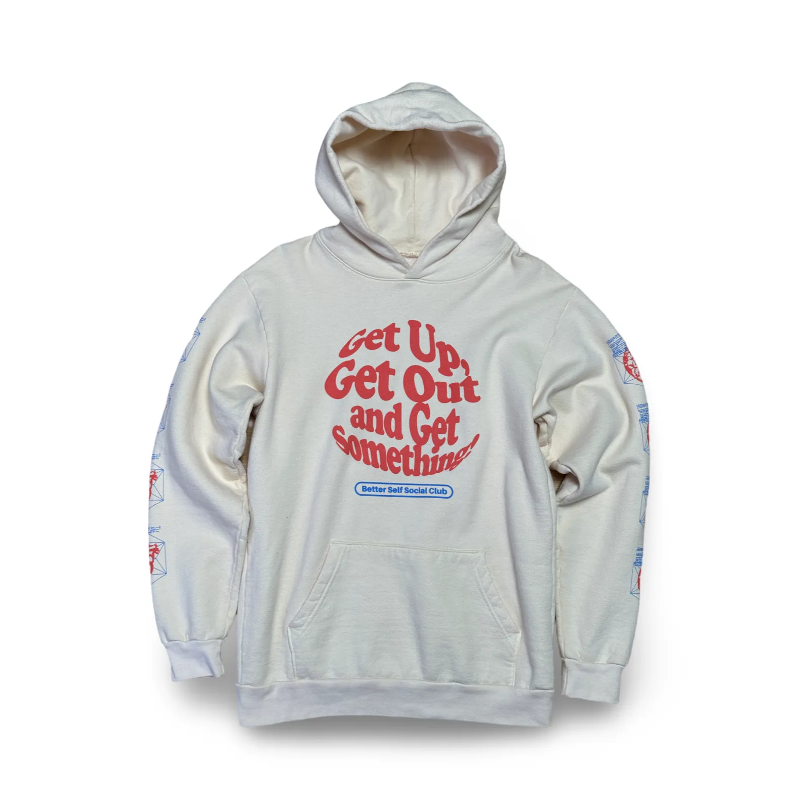 Get Something Hoodie - Cream / Blue / Raspberry