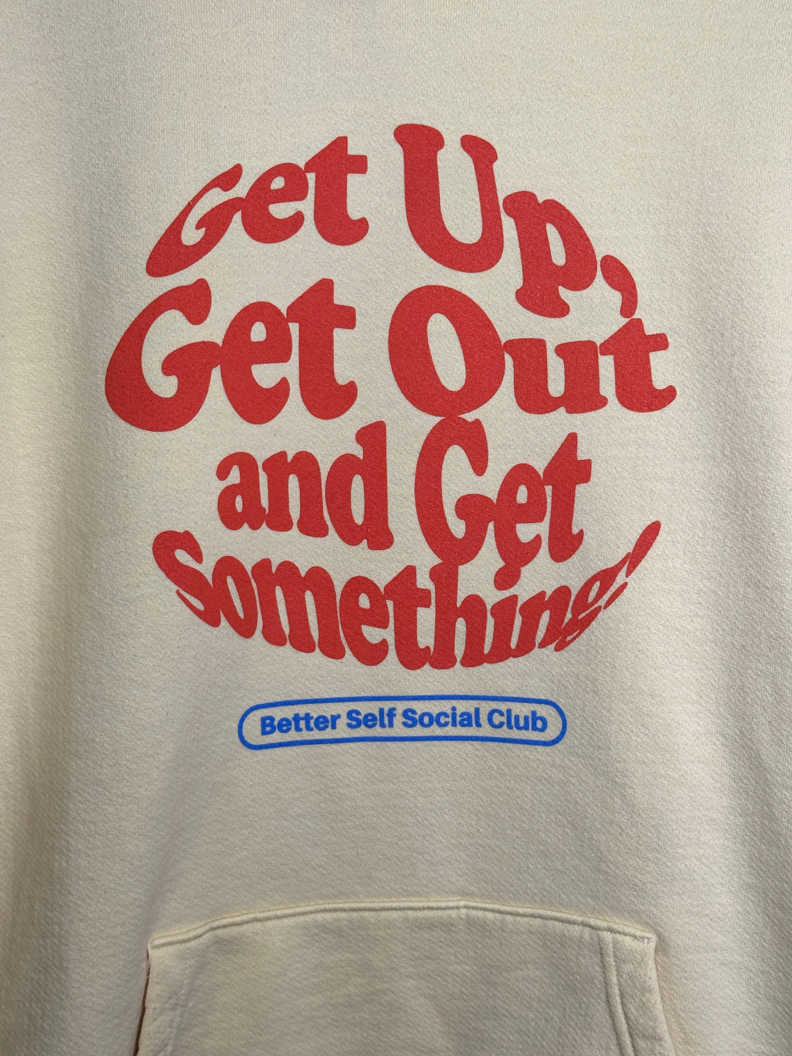 Get Something Hoodie - Cream / Blue / Raspberry