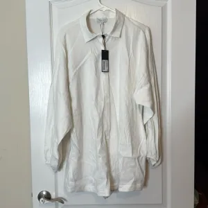 Gianni Bini Drs Ashley Long Sleeve Linen Romper White XL