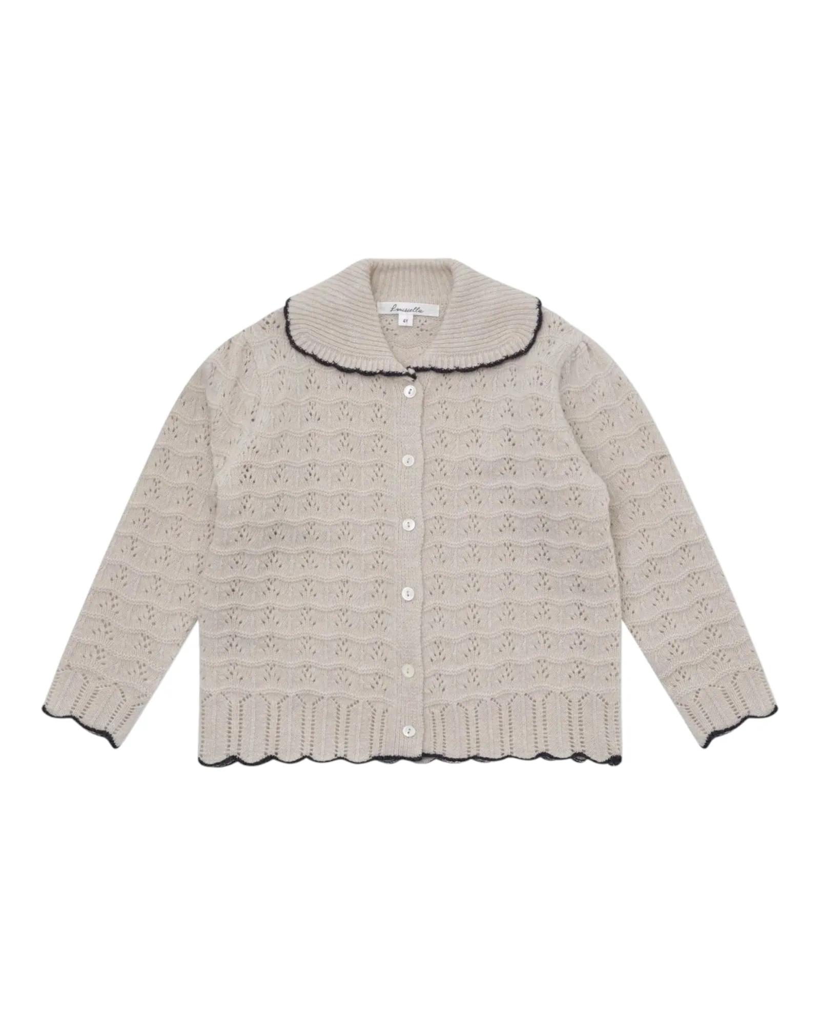 Girls' Button-Up Cardigan with Collar