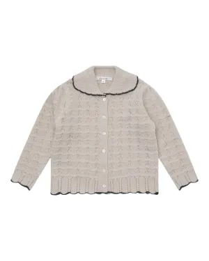 Girls' Button-Up Cardigan with Collar