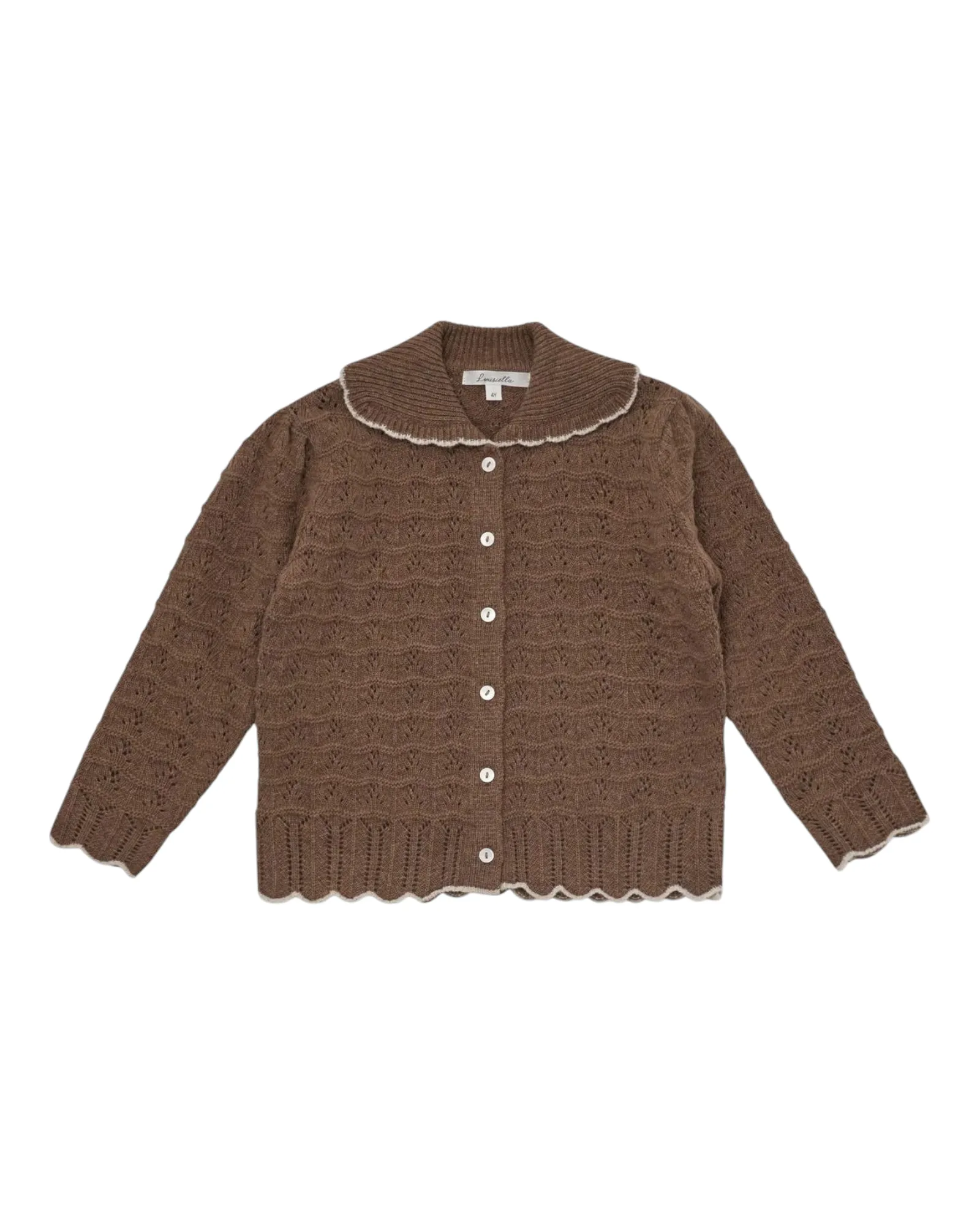 Girls' Button-Up Cardigan with Collar