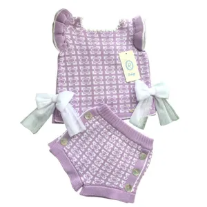 Girls Knitted 2-piece short Set