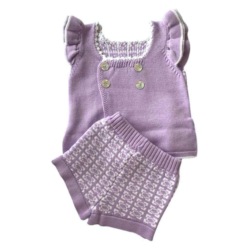 Girls Knitted 2-piece short Set
