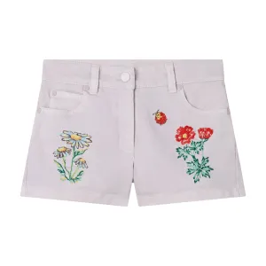 Girls Lilac Denim Shorts