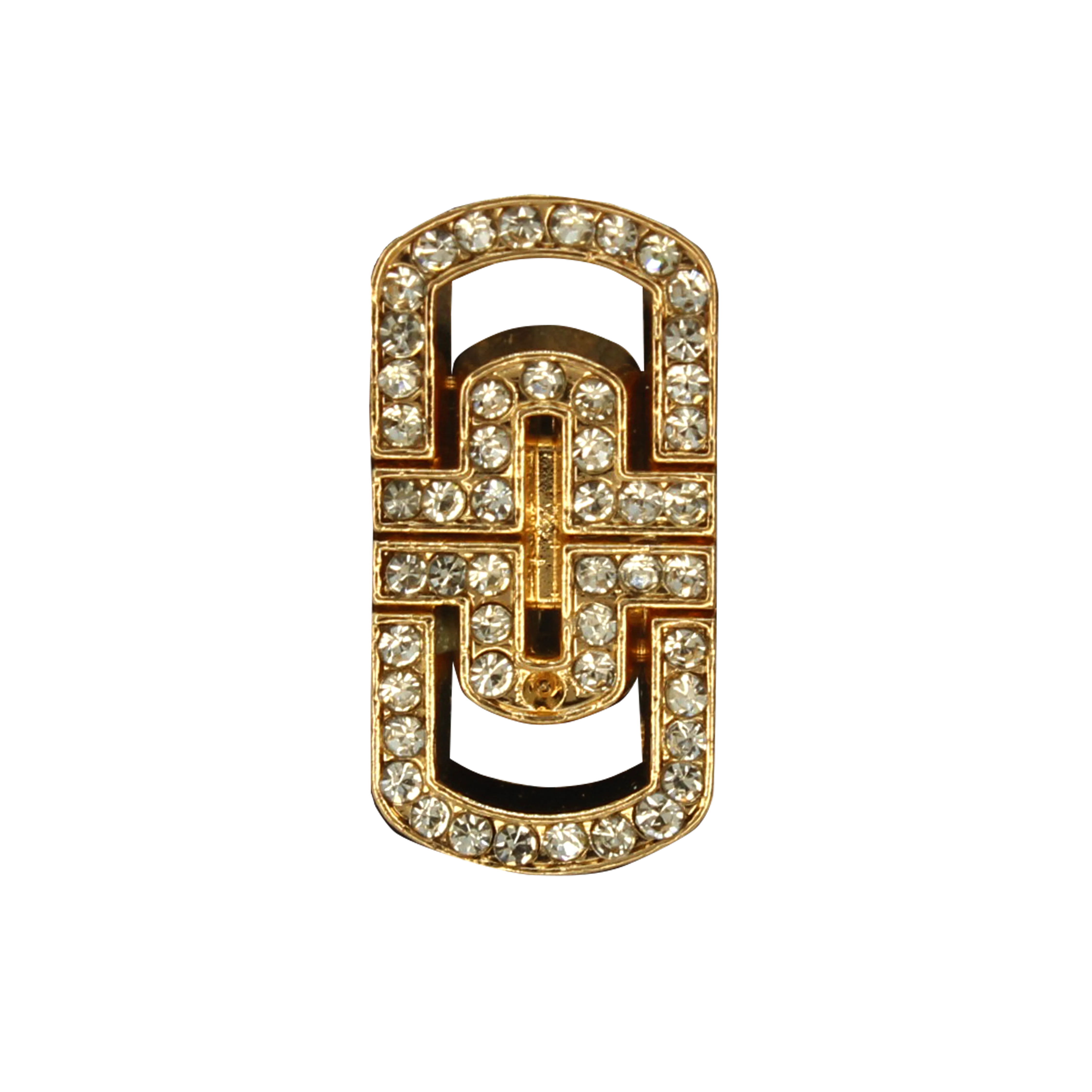 Glittering Diamond Rectangular Metal Button