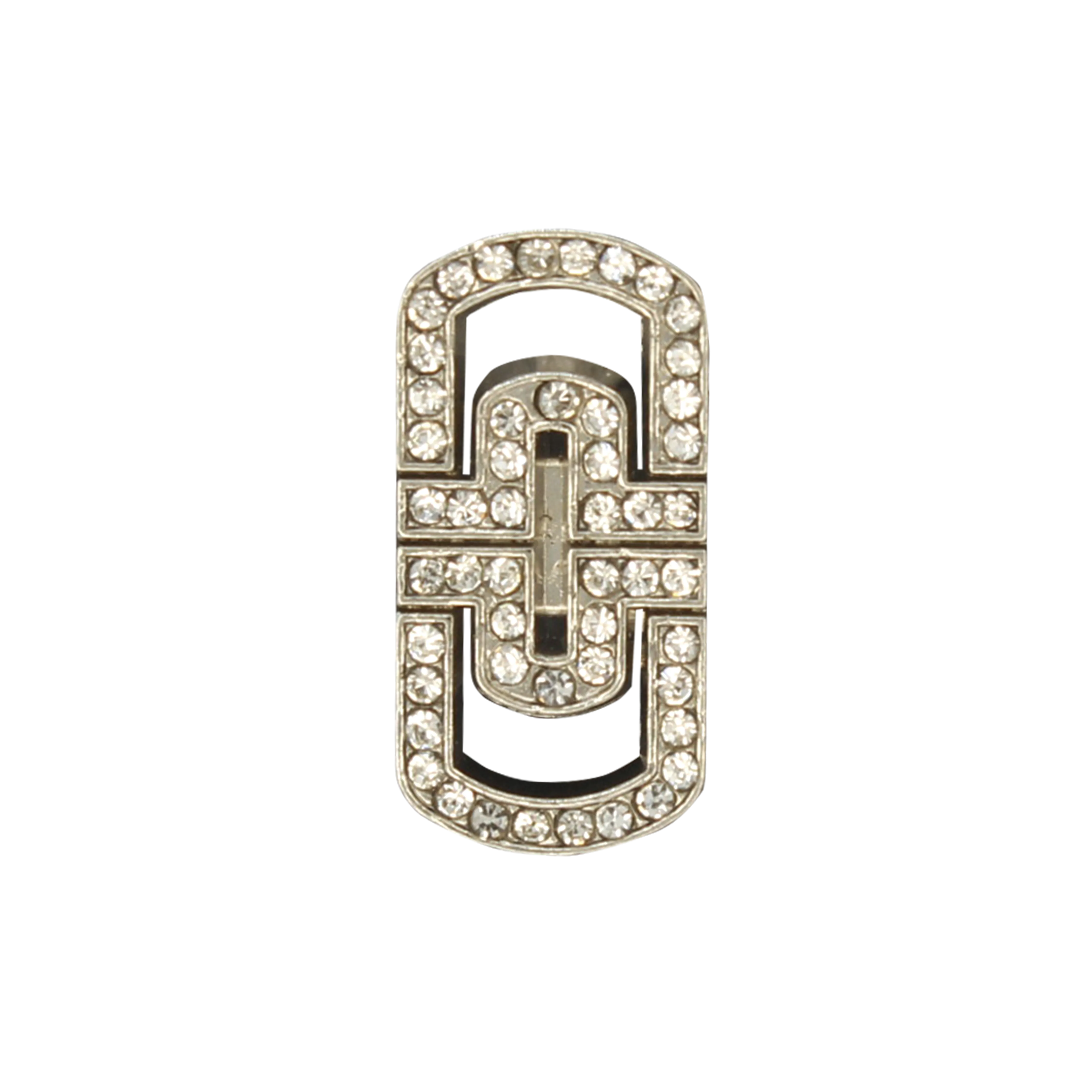 Glittering Diamond Rectangular Metal Button