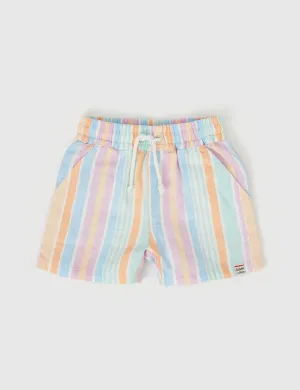 GOLDIE & ACE NOAH LINEN SHORTS PASTEL STRIPE