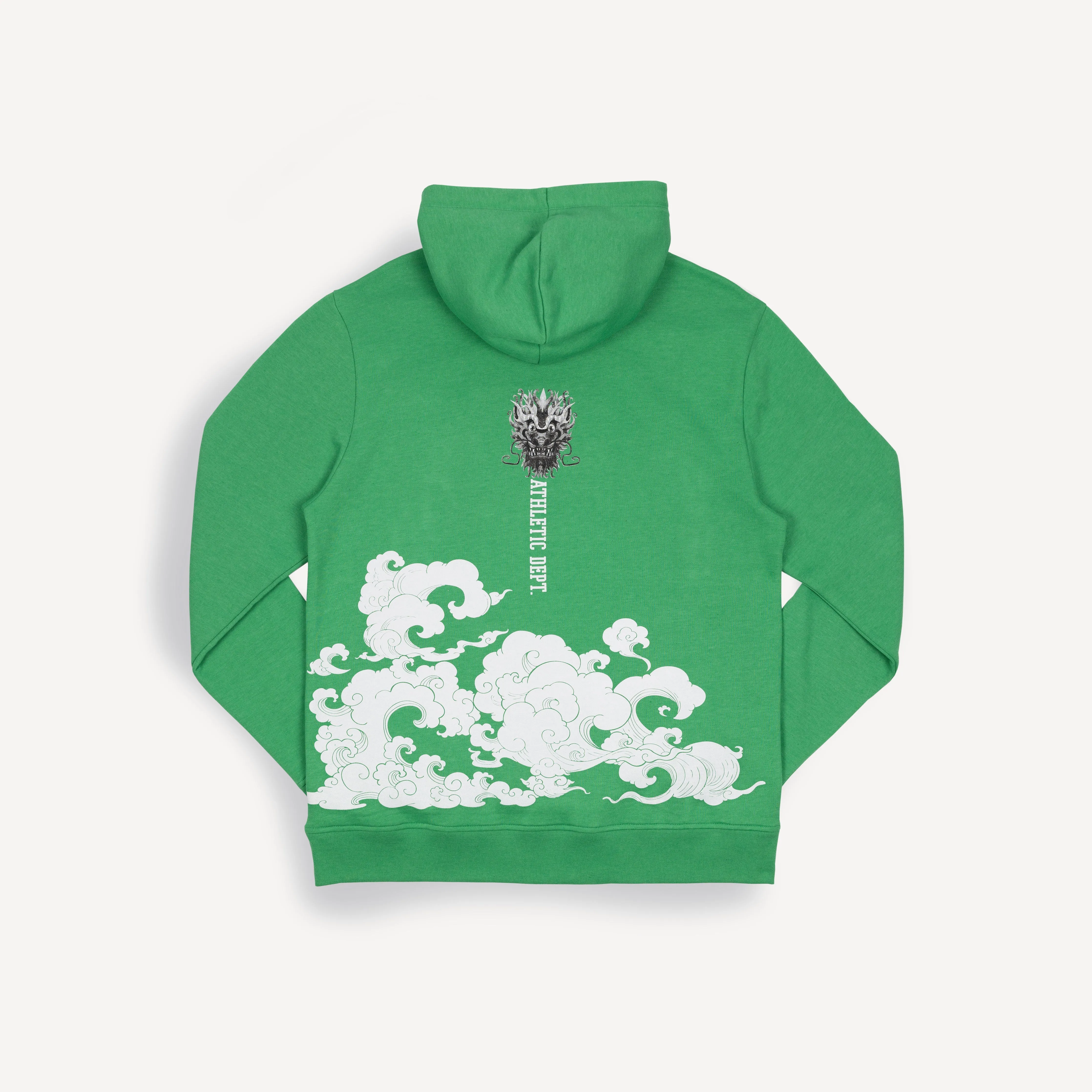 Graphic Wraparound Hoodie - Kelly Green / Good Vibes