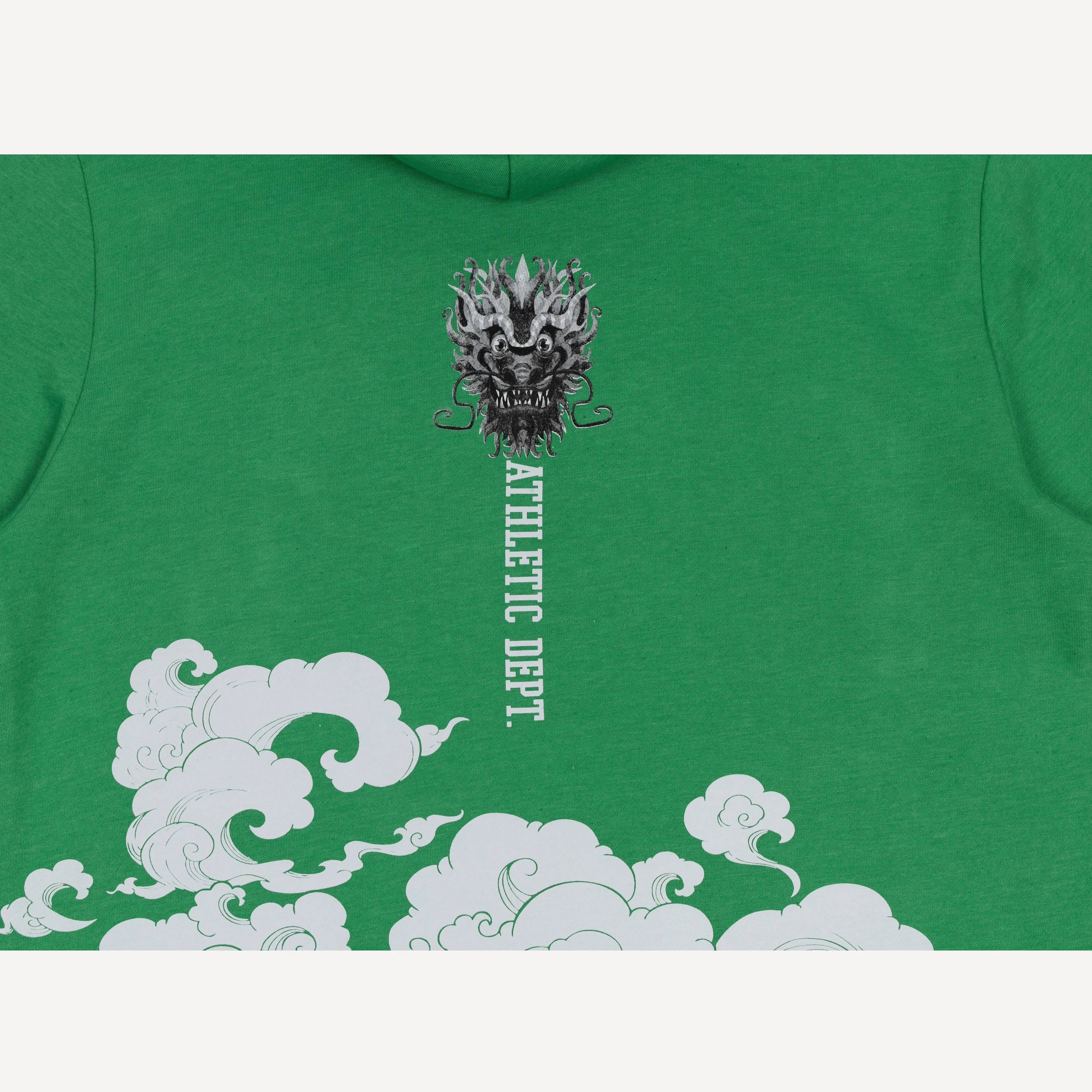 Graphic Wraparound Hoodie - Kelly Green / Good Vibes