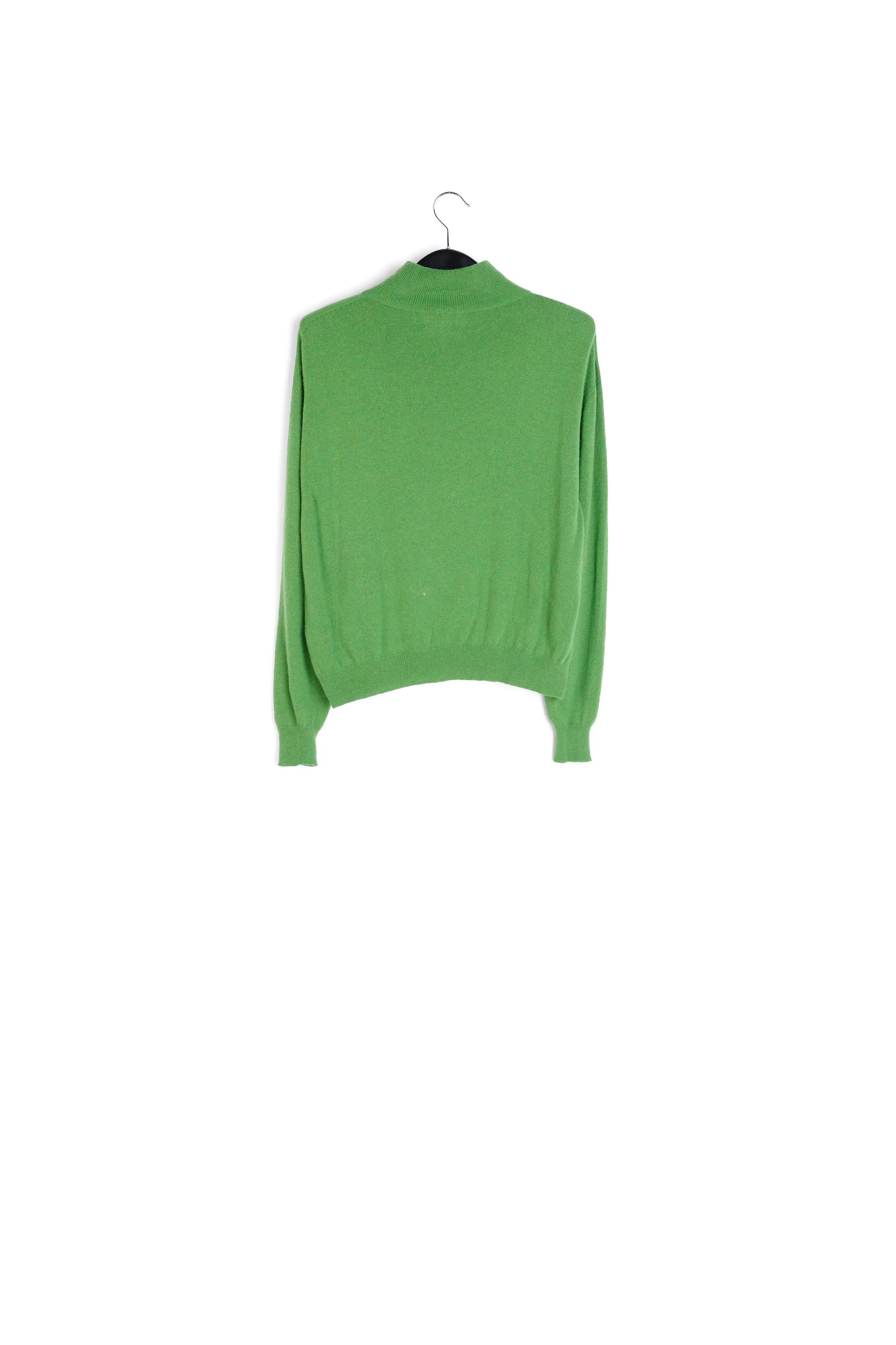 Green merino wool blend turtleneck sweater