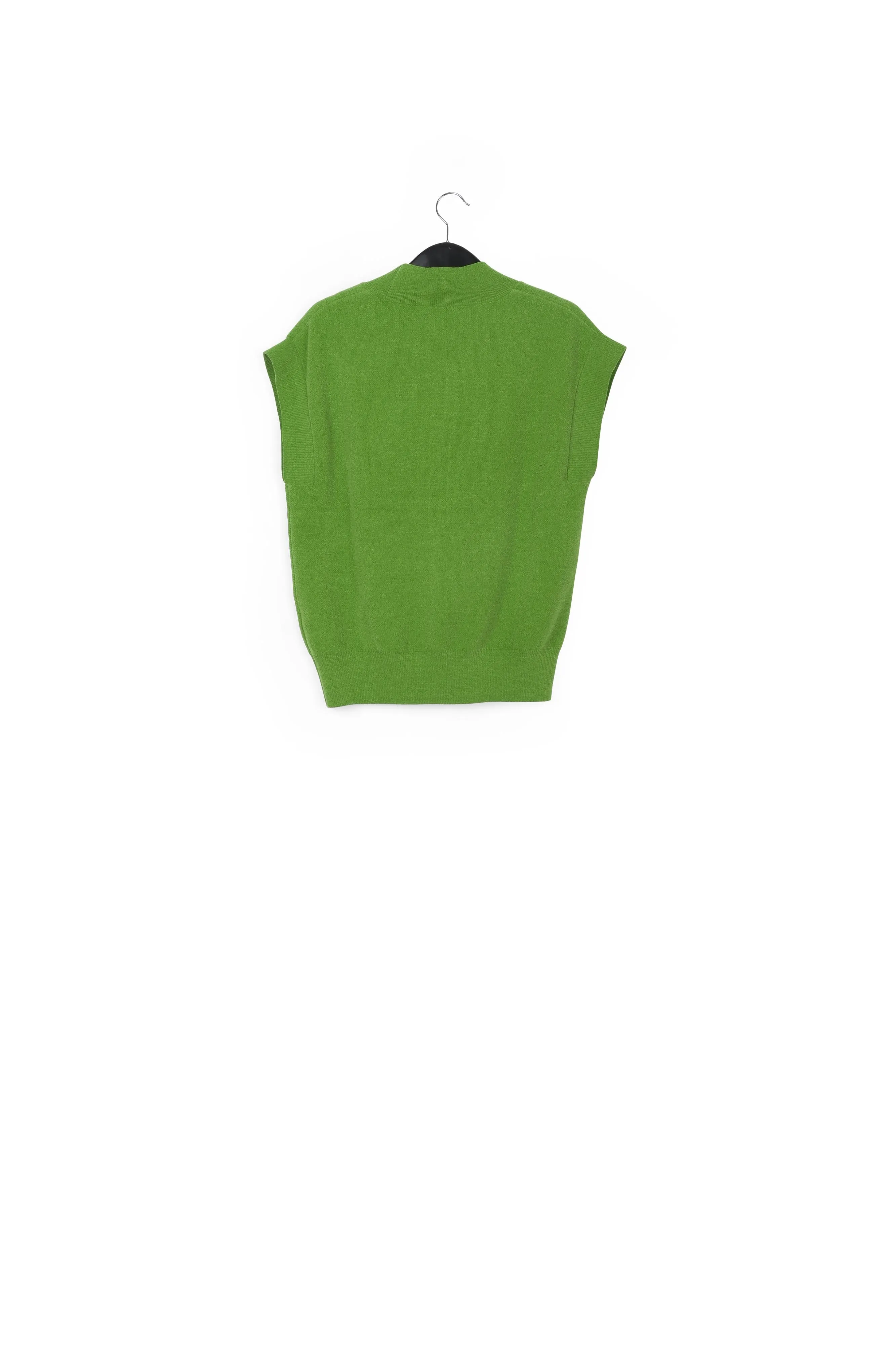Green sleeveless knitted vest
