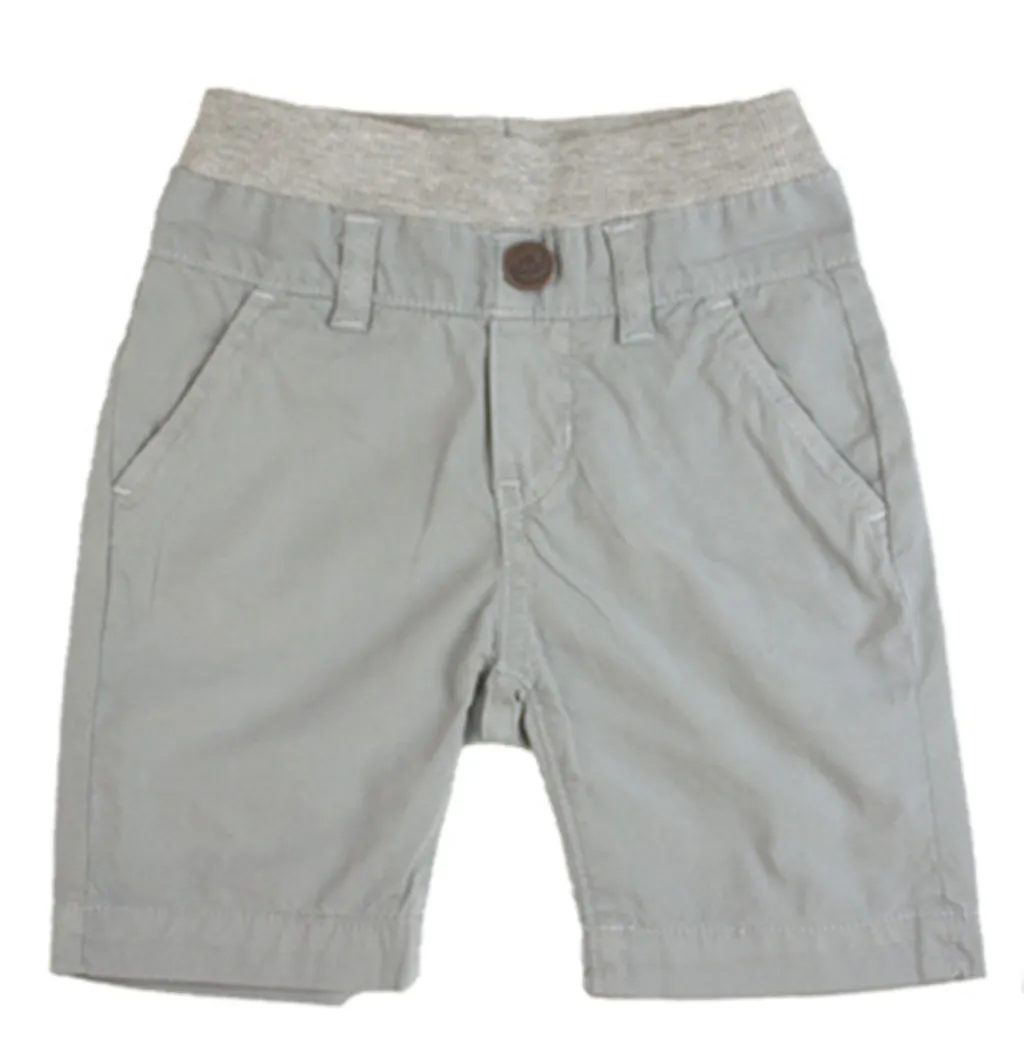 Grey Poplin Shorts