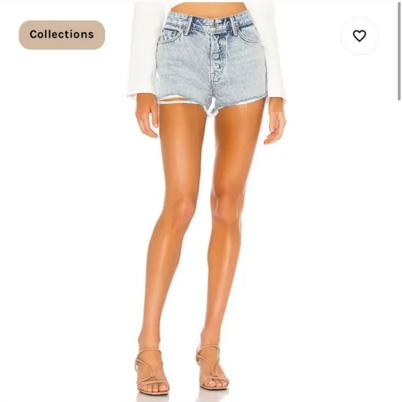 Grlfrnd Helena Short Women's Light Blue Denim Shorts Size 28