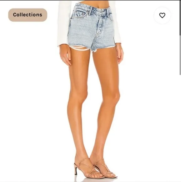 Grlfrnd Helena Short Women's Light Blue Denim Shorts Size 28