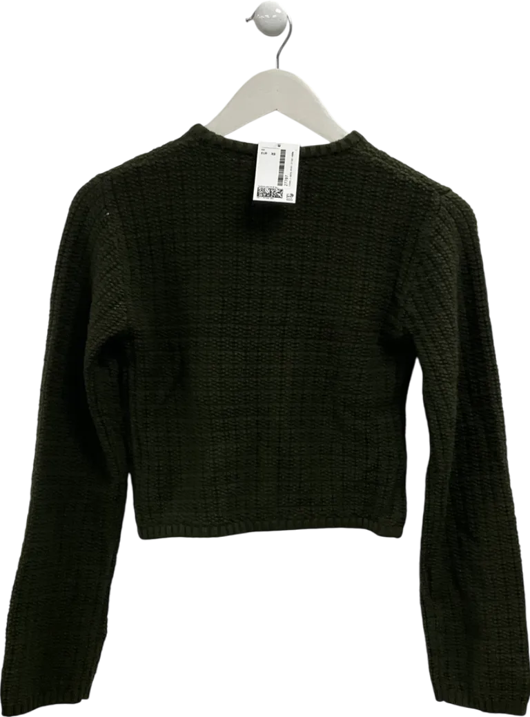 H&M Green Knitted Cardigan UK XS