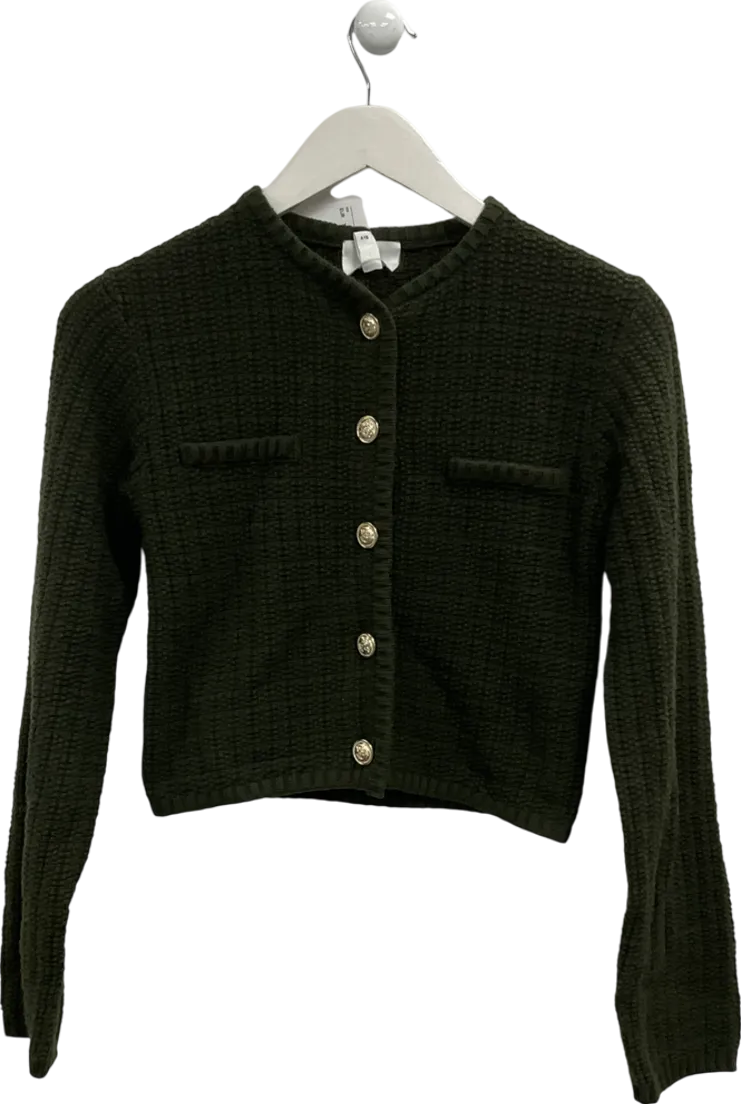 H&M Green Knitted Cardigan UK XS
