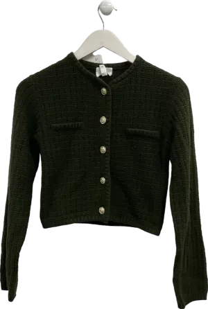 H&M Green Knitted Cardigan UK XS