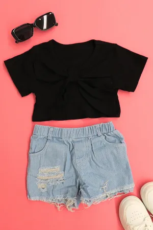 HOLO HOLO DENIM SHORTS | KIDS SIZE 4-6X